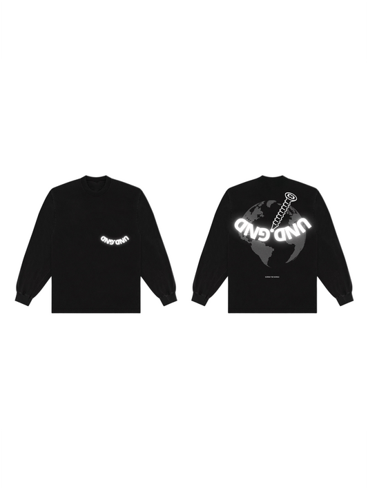 SCREW THE WORLD LONGSLEEVE - BLACK