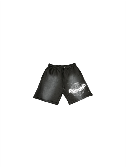 ACID WASH SHORTS - BLACK